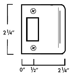 Extended Lip Strike Plate 2-1/4 Height x 1-3/4 Width