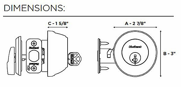 816 Deadbolt Dimensions