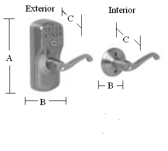 Plymouth Keypad Entry with Auto-Lock Dimensions