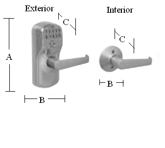 Plymouth Keypad Entry with Auto-Lock Dimensions
