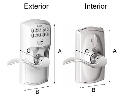 Camelot Keypad Entry with Flex-Lock Dimensions