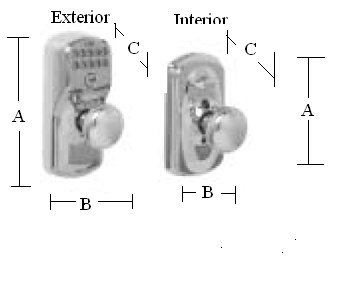 Plymouth Keypad Entry with Flex-Lock Dimensions