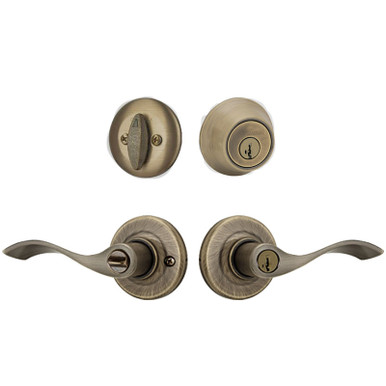 Kwikset Balboa Lever and Single Cylinder Deadbolt Combo Pack Keyed