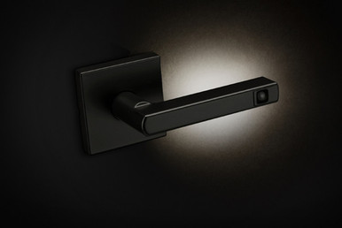 Kwikset Halifax SQT LED Privacy Lever Matte Black, 730 HFL SQT LED 514