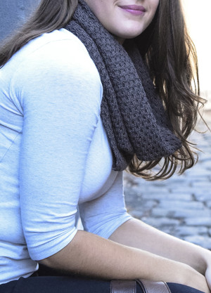 Textured Loop Scarf - Dark Grey