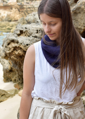 Single Loop Merino Wool Scarf or Cowl, Deep Purple