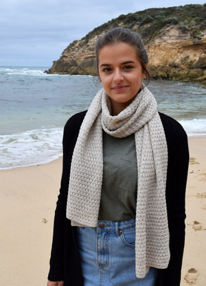 100% merino wool wrap in linen colour