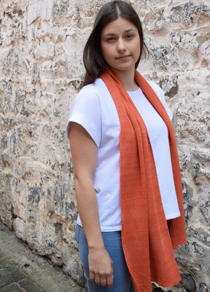 Orange cotton scarf
