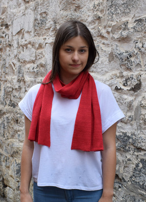 Lipstick Red Cotton Scarf