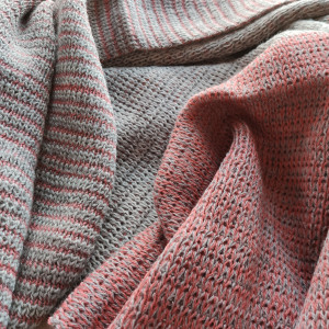 Coral & Grey Merino Baby Blanket