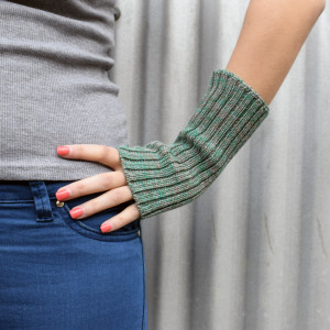 Wool Wrist Warmers - Green Marl