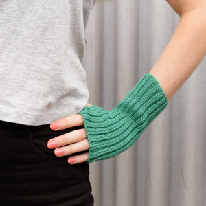 Wool Wrist Warmers - Green