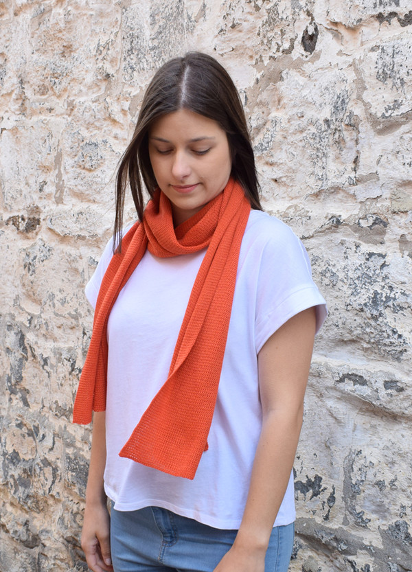 burnt orange cotton scarf