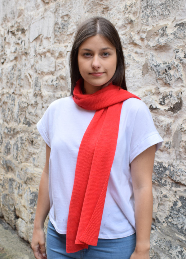 candy red cotton scarf