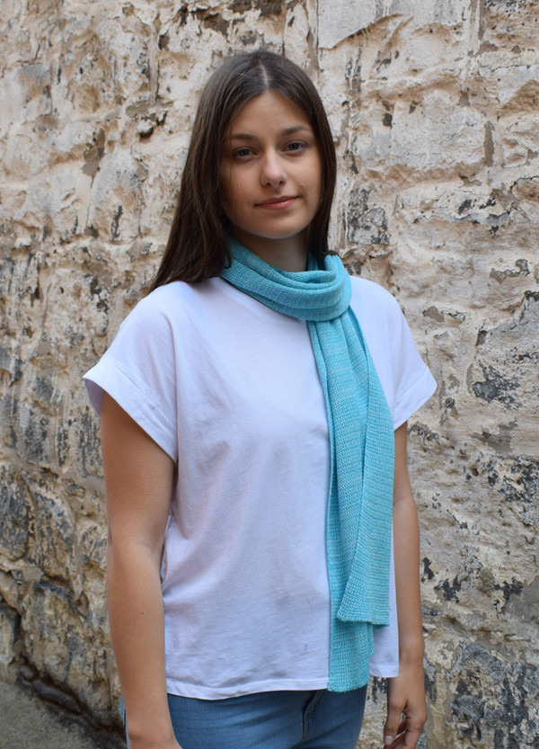 Topaz stripe cotton scarf
