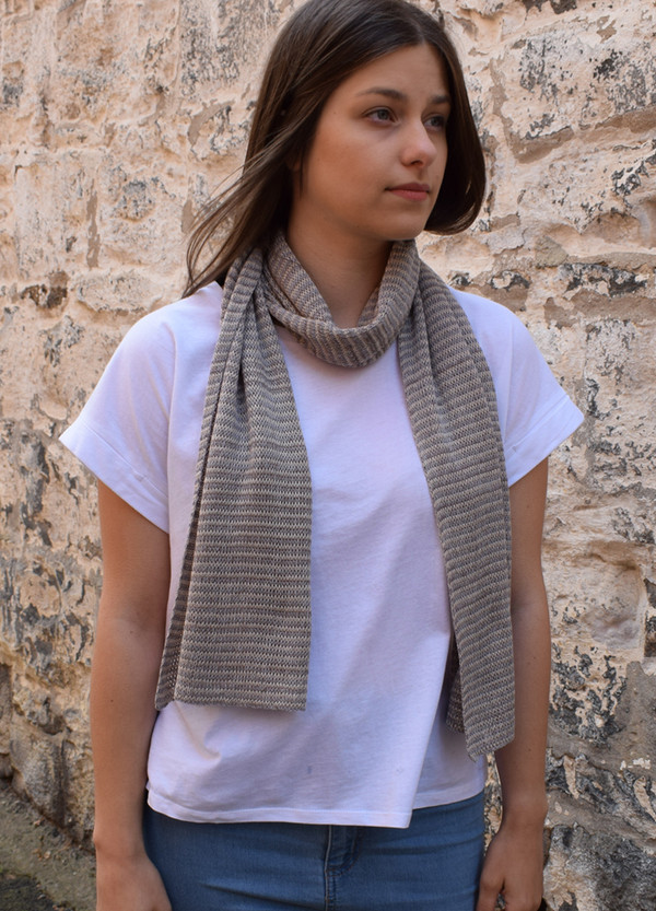 slate stripe cotton scarf