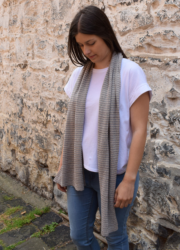 slate stripe cotton scarf