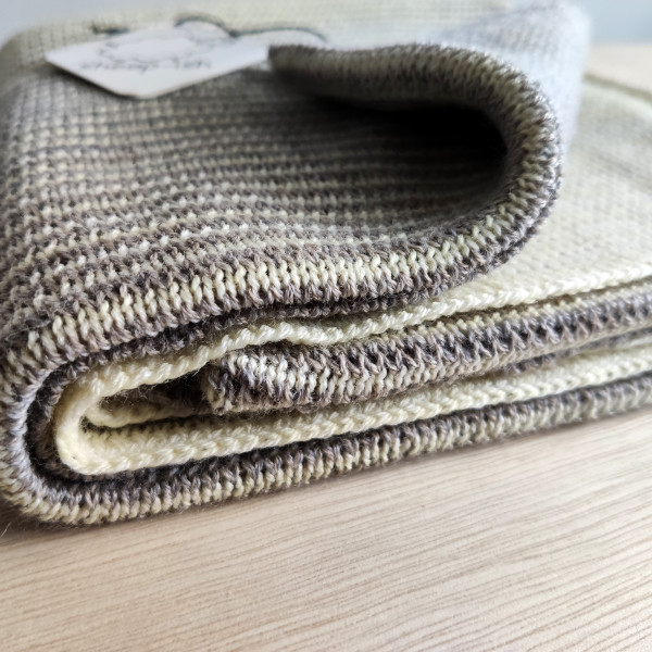 Lemon & Grey Merino Baby Blanket