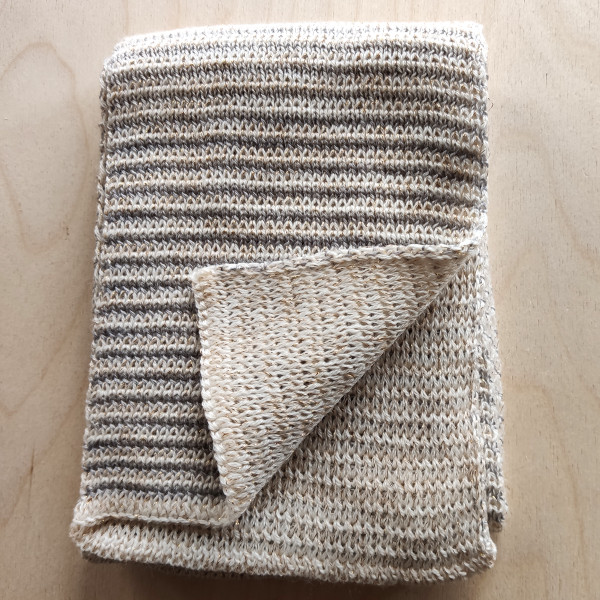 Children's Scarf - Cream/Grey/Gold