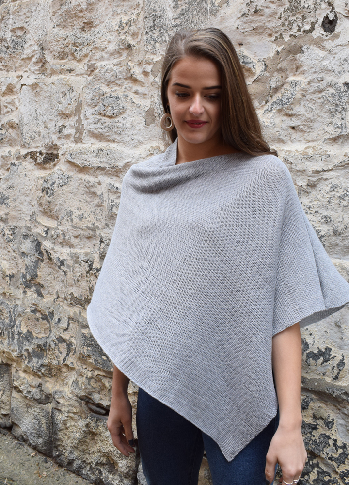 Poncho - Cotton - Light Grey - sheep-ish