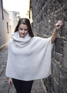 poncho worn with Single Loop Scarf
