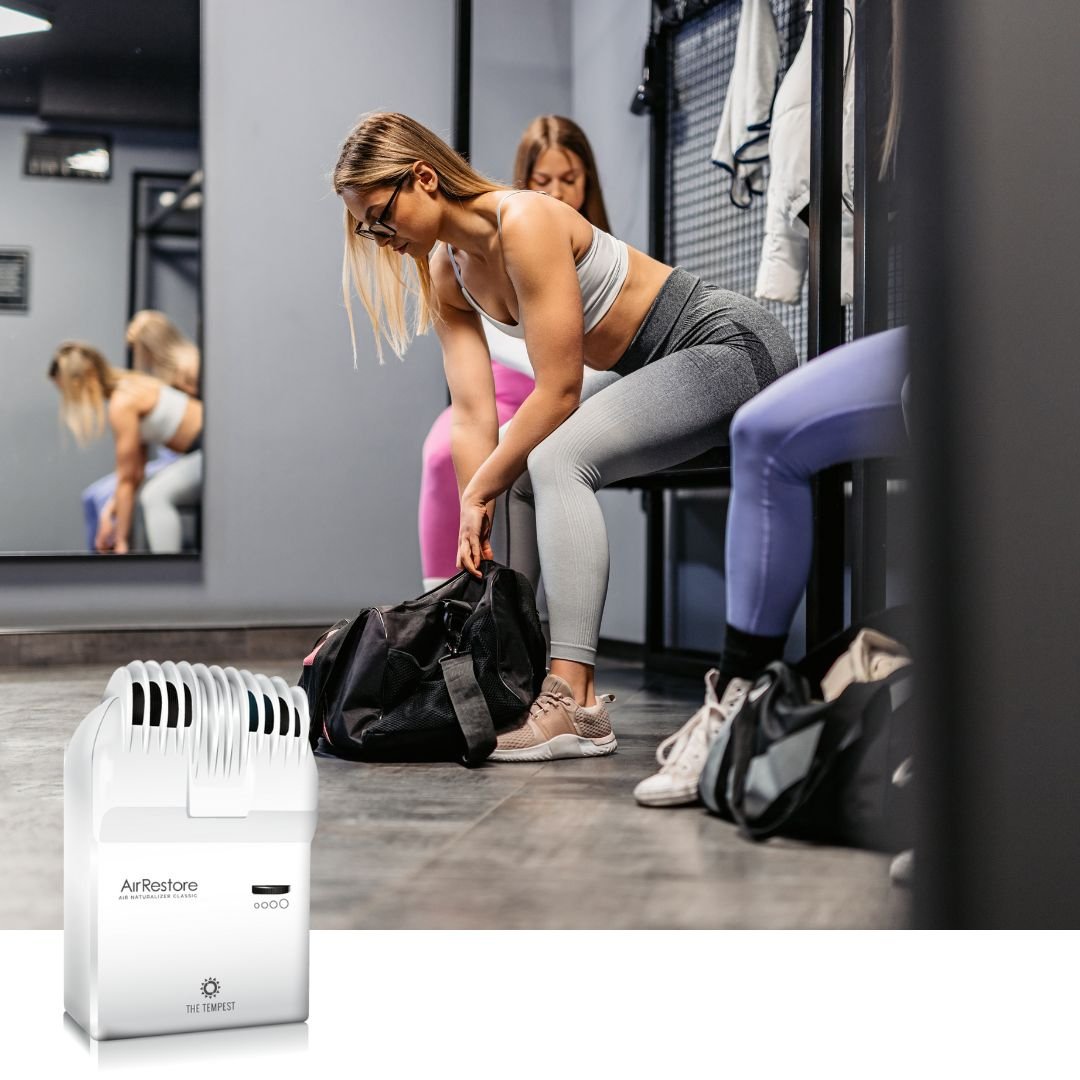 woman in locker room- air purifier, naturalizer, AirRestore