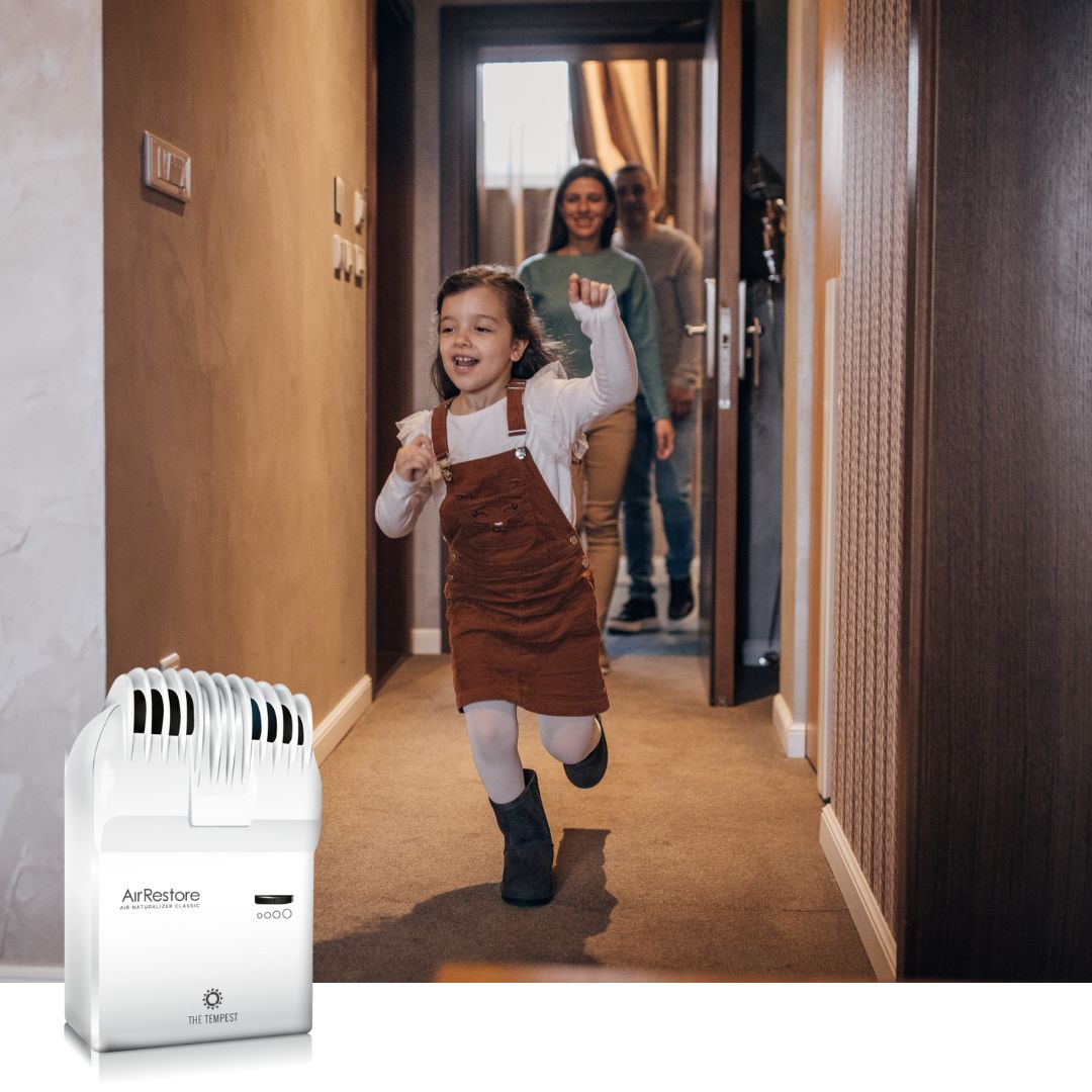 family coming into hotel room - air purifier, naturalizer, AirRestore