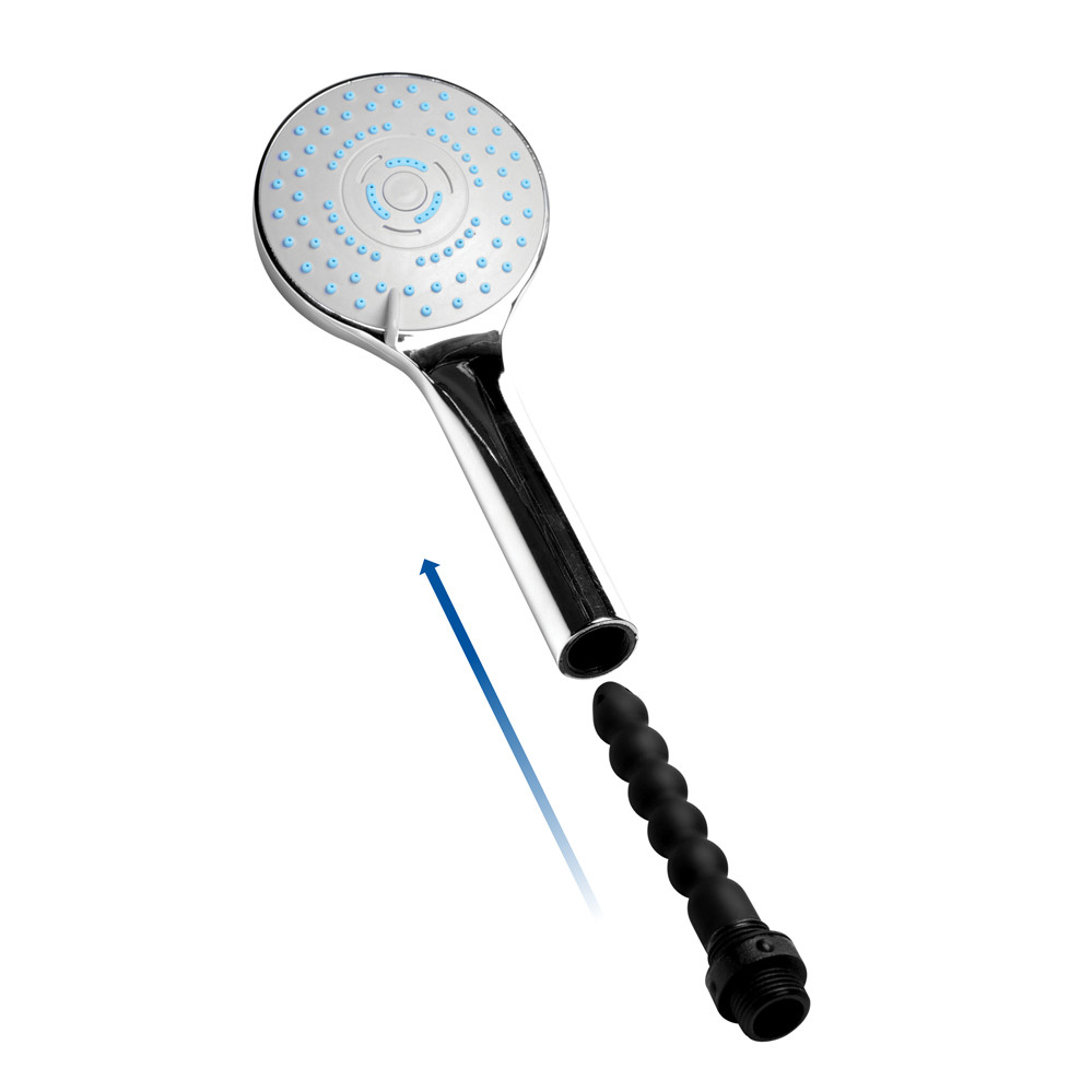 Buy the discreet 5 setting Shower Head Set with Hidden Beaded Silicone