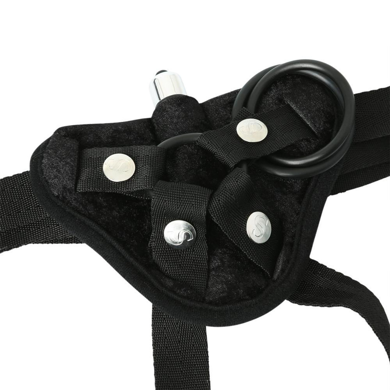 Buy the Black Velvet Adjustable Vibrating Strap-On Harness ...