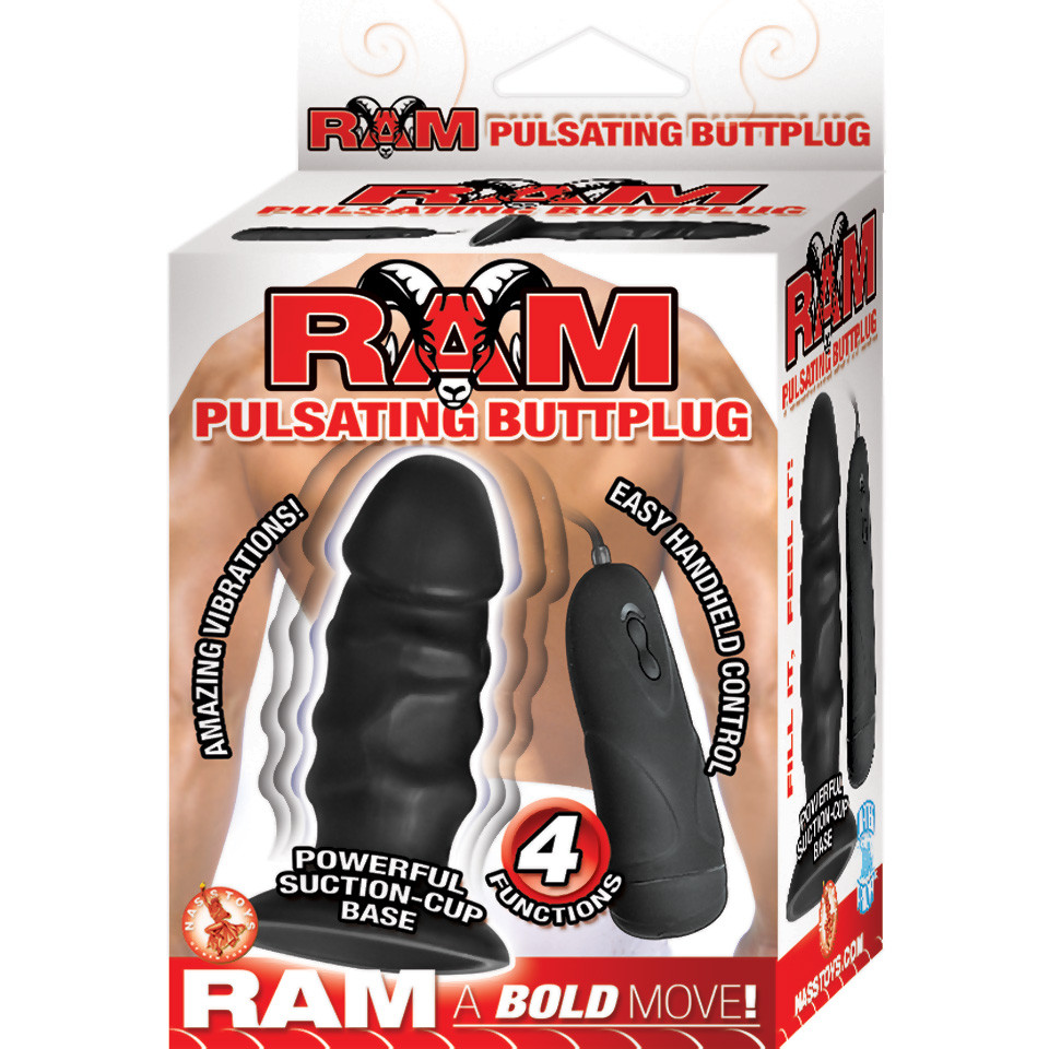 Nasstoys Ram Pulsating Butt Plug Black - Dallas Novelty