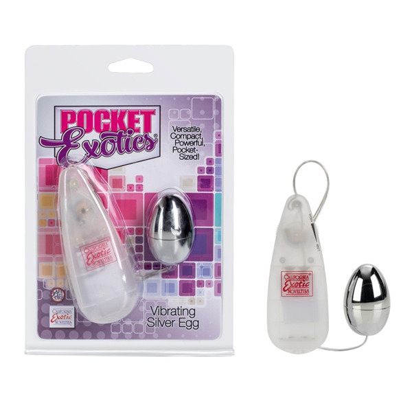 Pocket Exotics Vibrating Silver Egg - Dallas Novelty - Online Sex Toys  Retailer