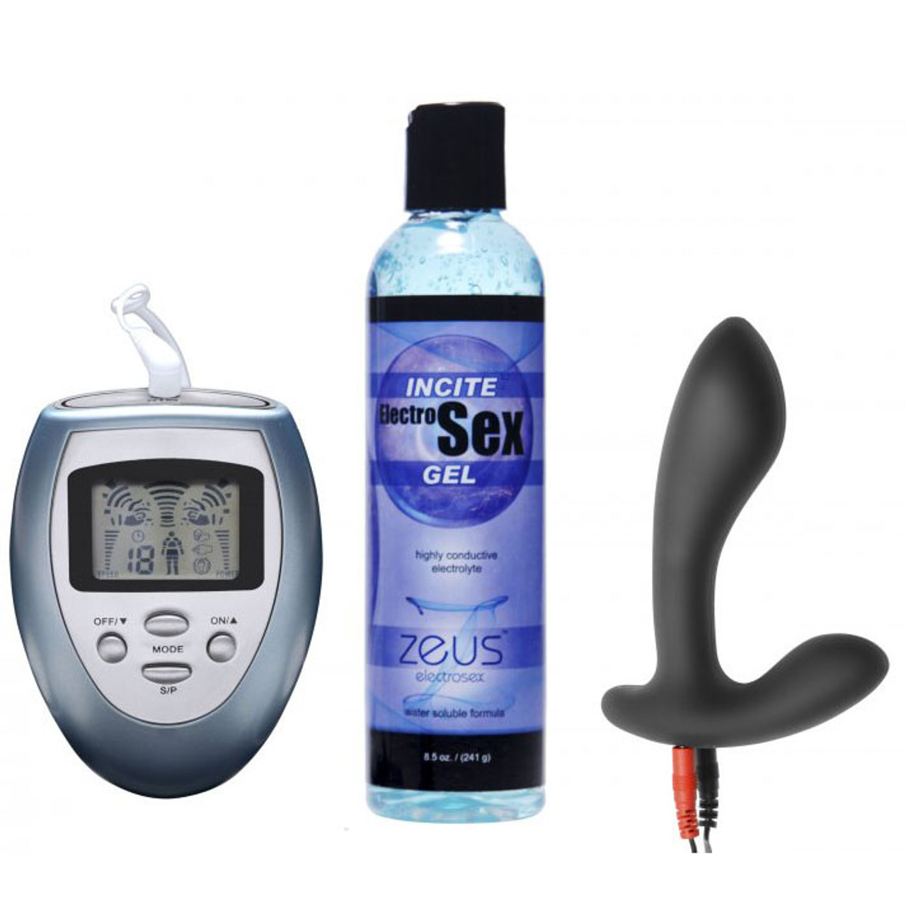 Zeus Electrosex Essentials 3-Piece Prostate Stimulation EStim Kit for Him - Dallas Novelty pic