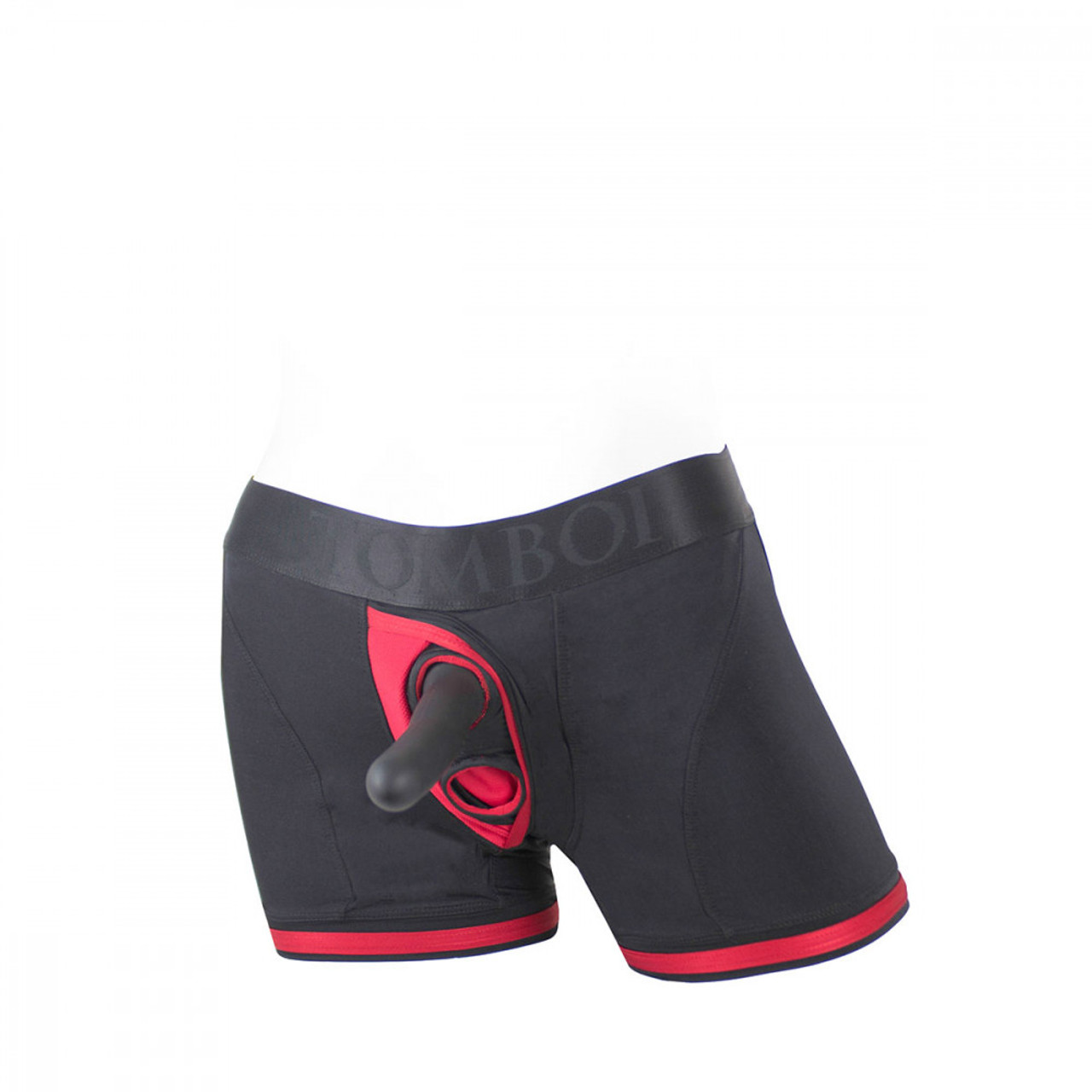 Buy the Tomboii Boxer Briefs Strap-On Harness in Black & Red