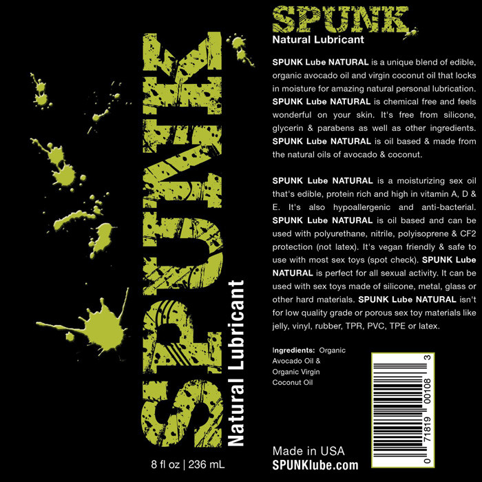 Buy the SPUNK Natural Organic Virgin Coconut & Avocado Oil-based Personal  Lubricant In 4 oz