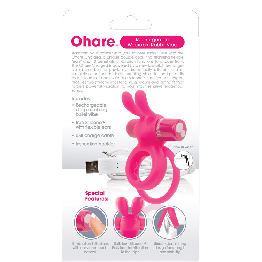 Screaming O Charged Ohare 10-FUNction Rechargeable Wearable Rabbit Vibrating  Love Ring Pink - Dallas Novelty - Online Sex Toys Retailer