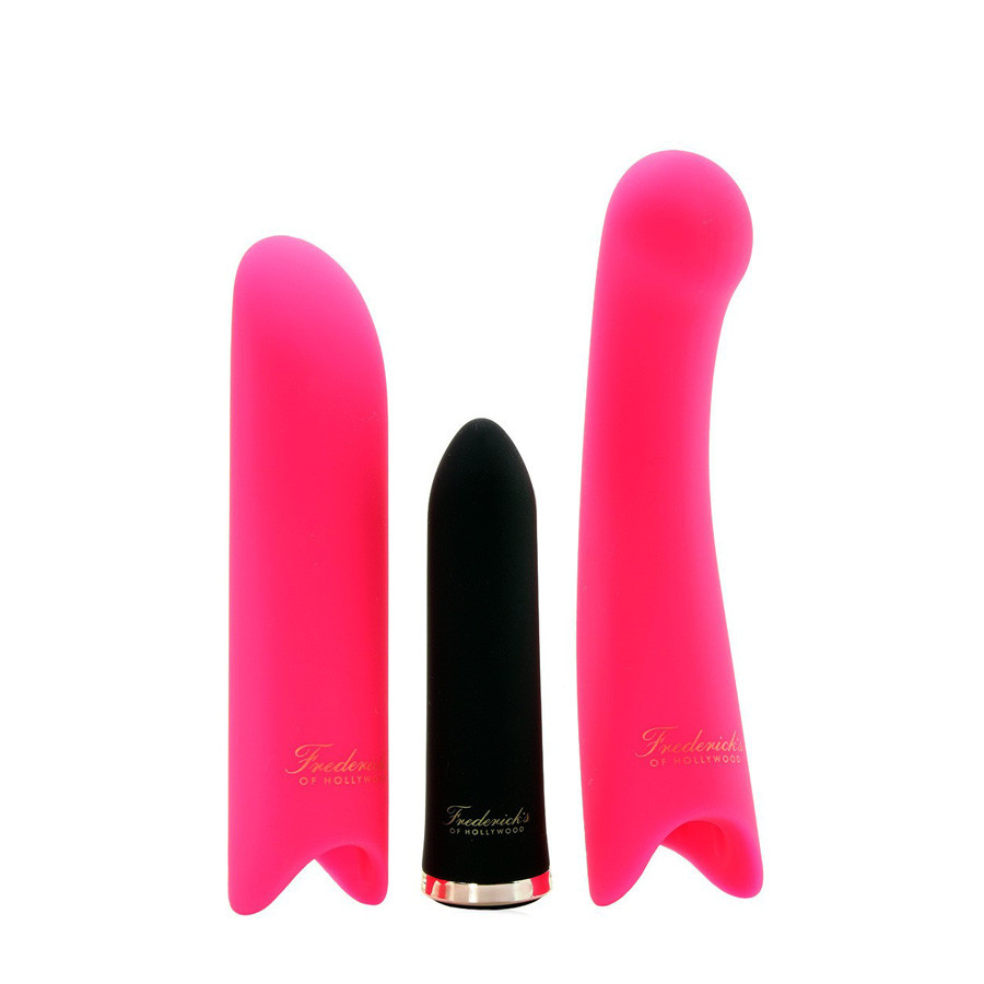 Buy the Vibrator Set with 20-function Rechargeable Silicone Bullet Vibrator  & Clitoral anal Sleeves - X-Gen Products Frederick's of Hollywood