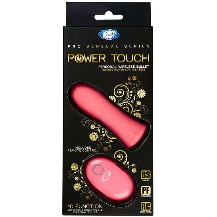 Buy the Power Touch 10-function Remote Control Rechargeable Bullet Vibrator  Pink - Cloud 9 Pro Sensual