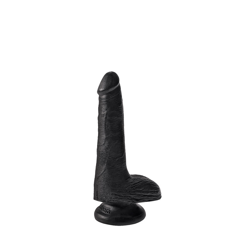 Buy the King Cock 6 inch Realistic Dong with Balls Black Strap-on  compatible