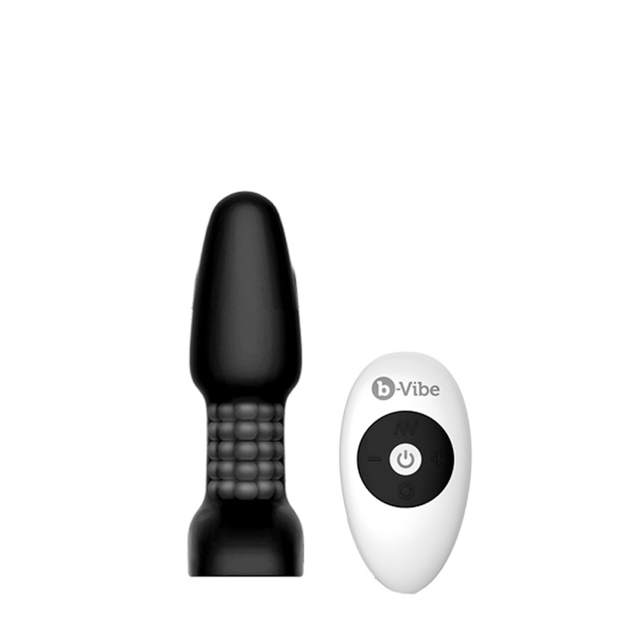 Buy the Rimming Petite Plug Remote Control Rechargeable Silicone Beaded Butt Plug in Black photo picture
