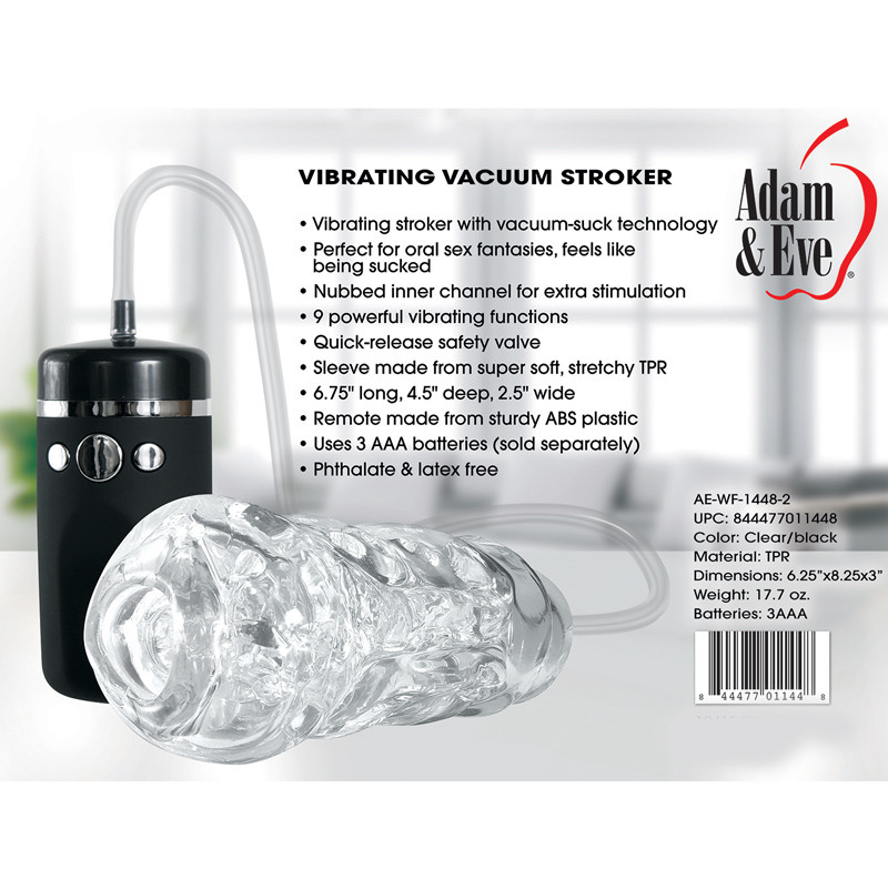 adam and eve vibrating and sucking stroker Buy the 9-function Vibrating & Sucking Stroker with Remote realistic oral  sex masturbator sleeve