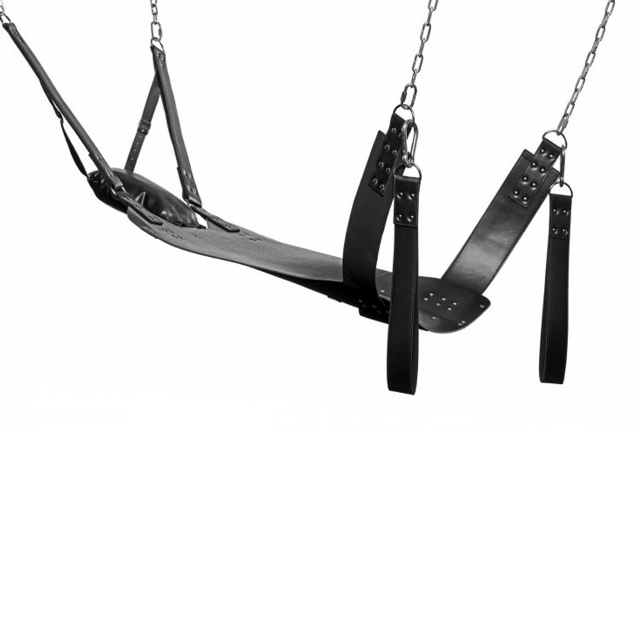 Buy The Extreme Black Leather Intimate Sling With Metal