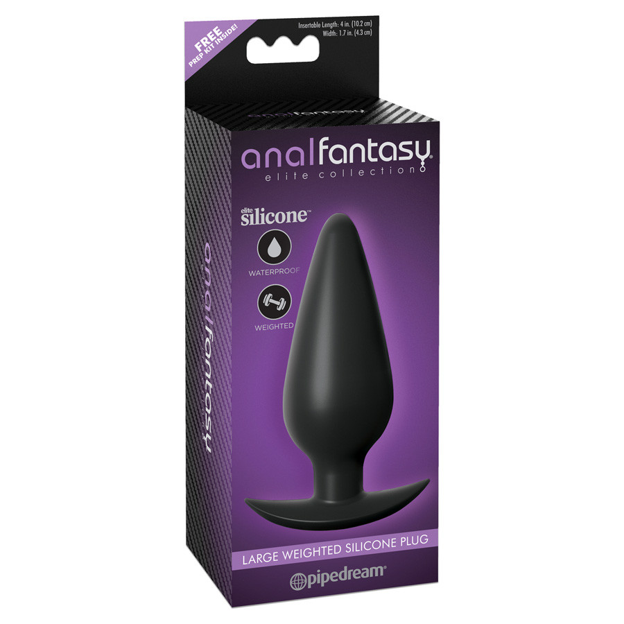 Buy the Anal Fantasy Elite Collection Large Weighted Silicone Butt Plug  with 165gr ball
