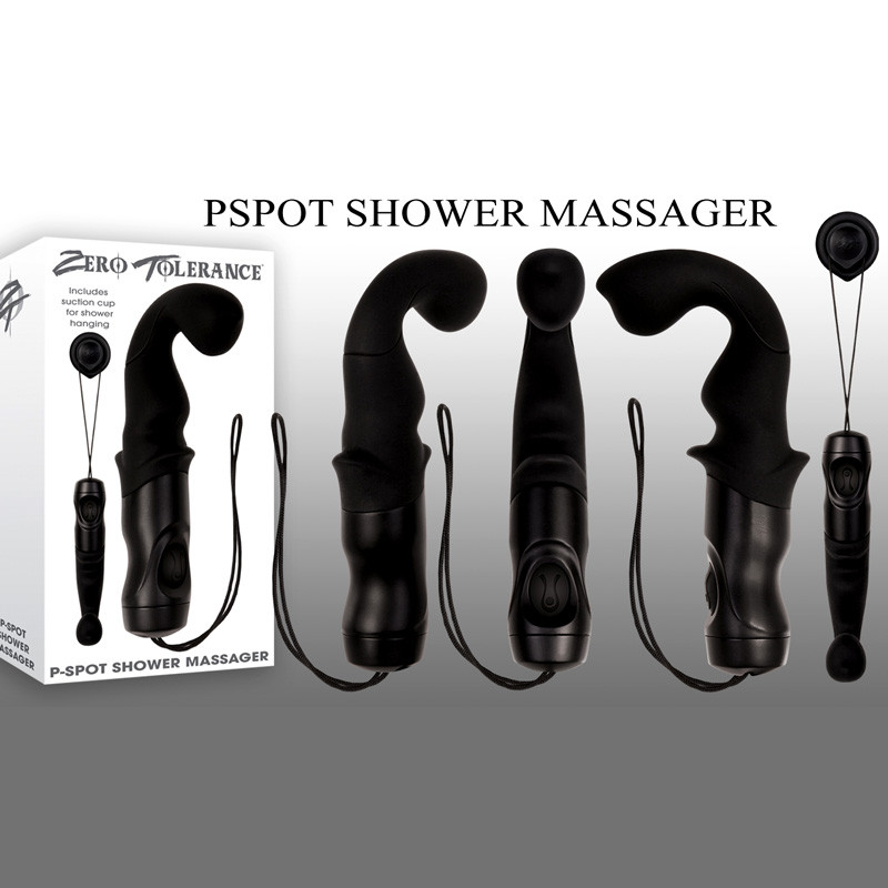 Buy the P-Spot Shower Massager 10-function Silicone Prostate Vibrator -  Evolved Novelties Zero Tolerance