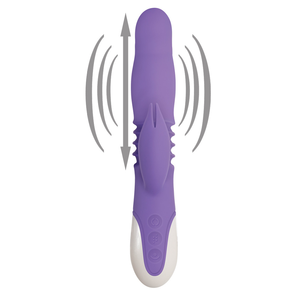 Buy the Thick & Thrust Bunny 18-function Silicone Rechargeable Thrusting &  Expanding Rabbit Vibrator