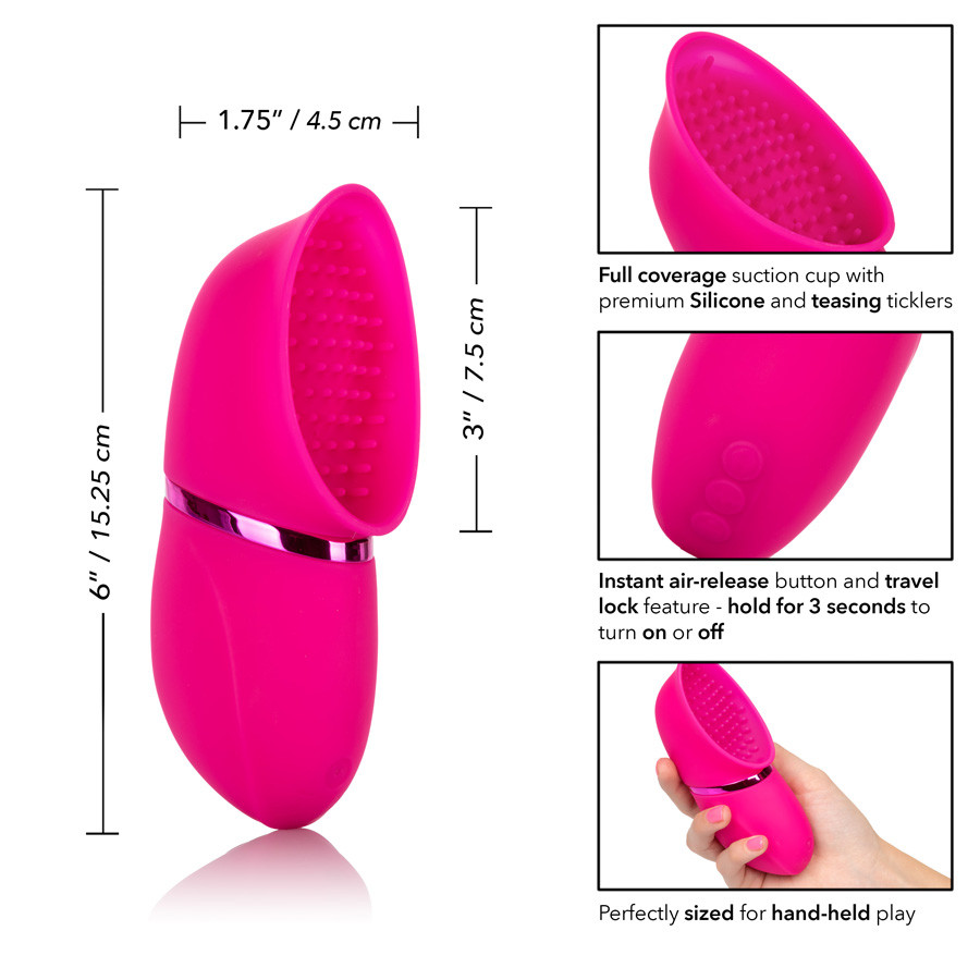 Buy the Silicone Intimate Pump Full Coverage Rechargeable Vibrating Arouser  for Women - Cal Exotics Novelties