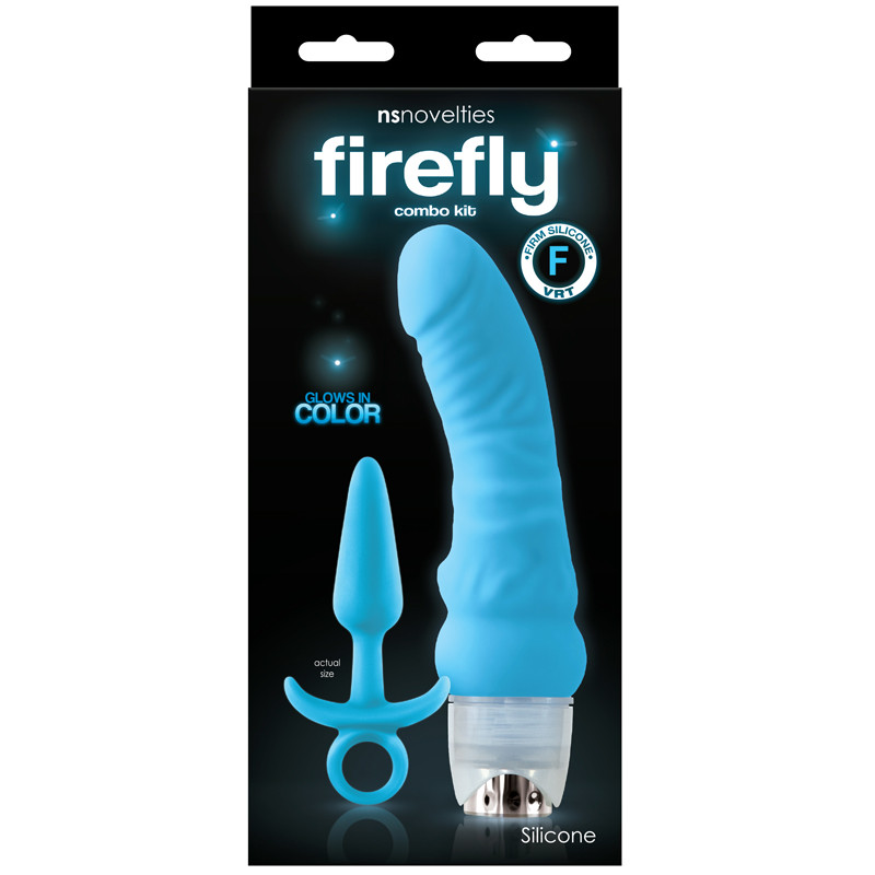 Buy the Firefly Pleasures Blue Glow in the Dark 6 inch Realistic Silicone  Multi-speed Vibrator