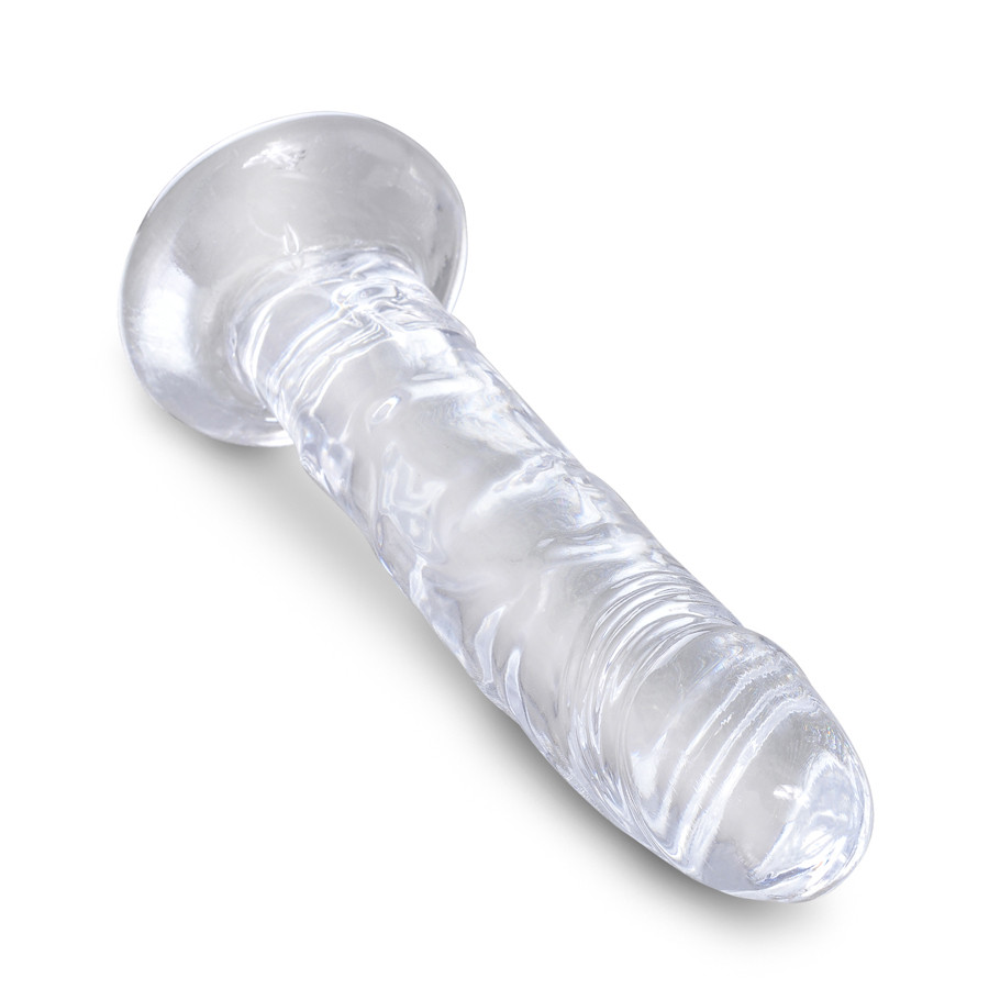 Buy the King Cock Clear 6 inch Realistic Dildo with Suction Cup strap-on  compatible see