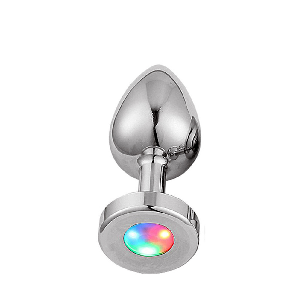 Buy the Booty Sparks Light Up Rainbow LED Polished Aluminum Anal Plug Medium Buttplug - XR Brands Buy the Booty Sparks Light Up Rainbow LED Polished Aluminum Anal Plug Medium Buttplug - XR Brands