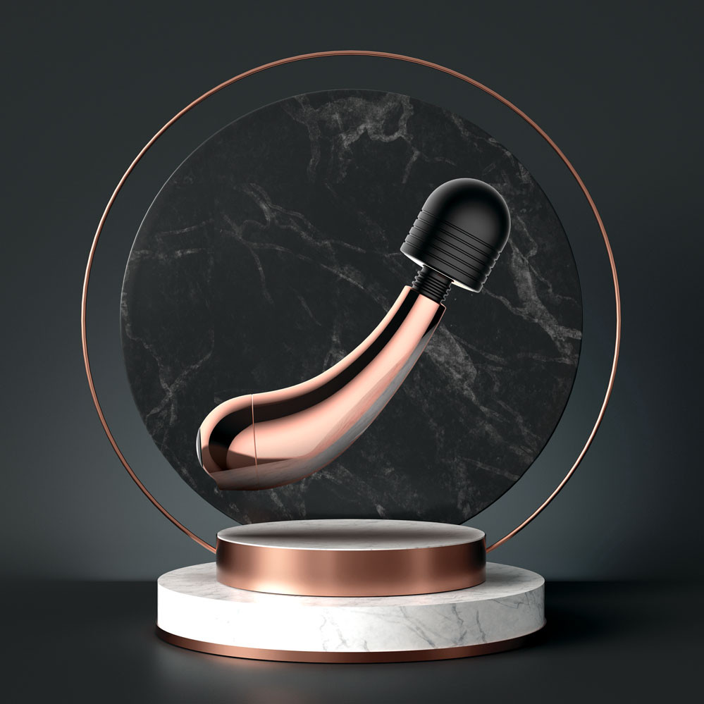 Buy the Lush Callie 10-function Rechargeable Curved Mini Wand Vibrator in  Rose Gold & Black