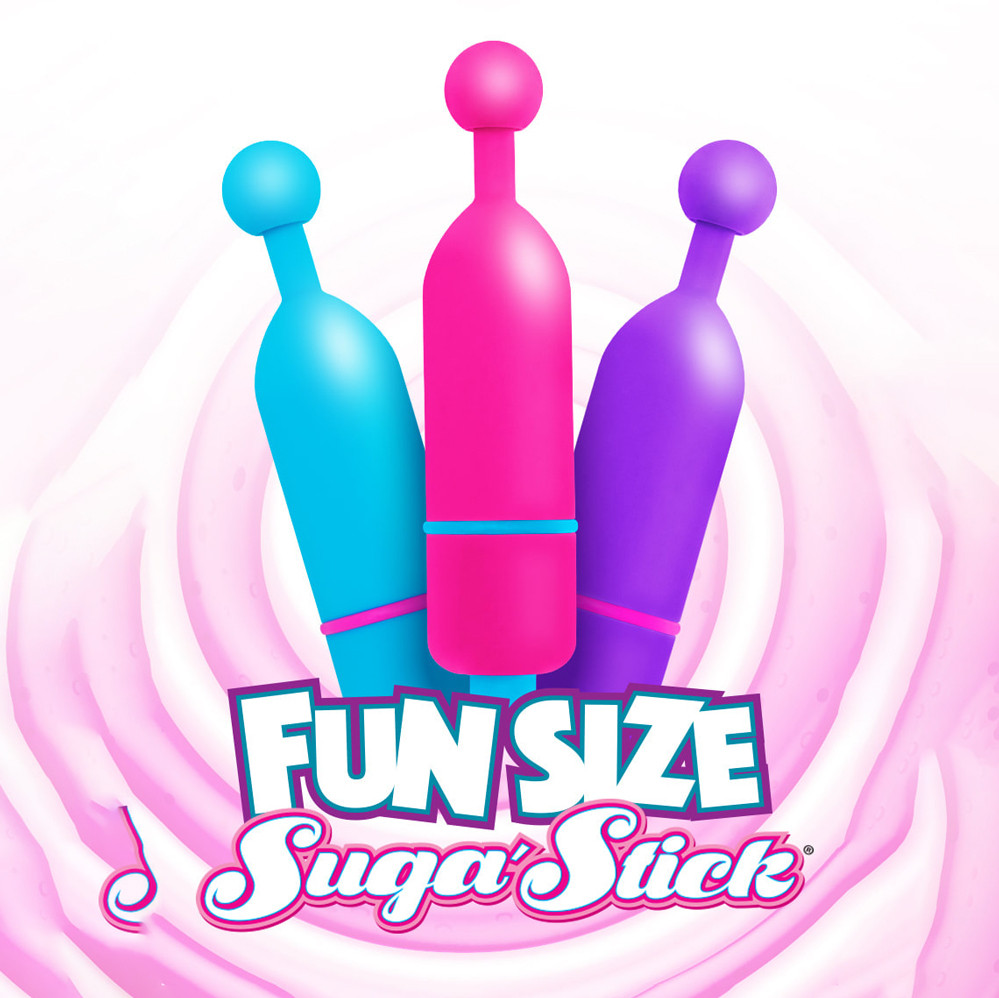 Buy the Fun Size Suga Stick 4-function Sucker-shaped Bullet Vibrator in  Blue & Pink -